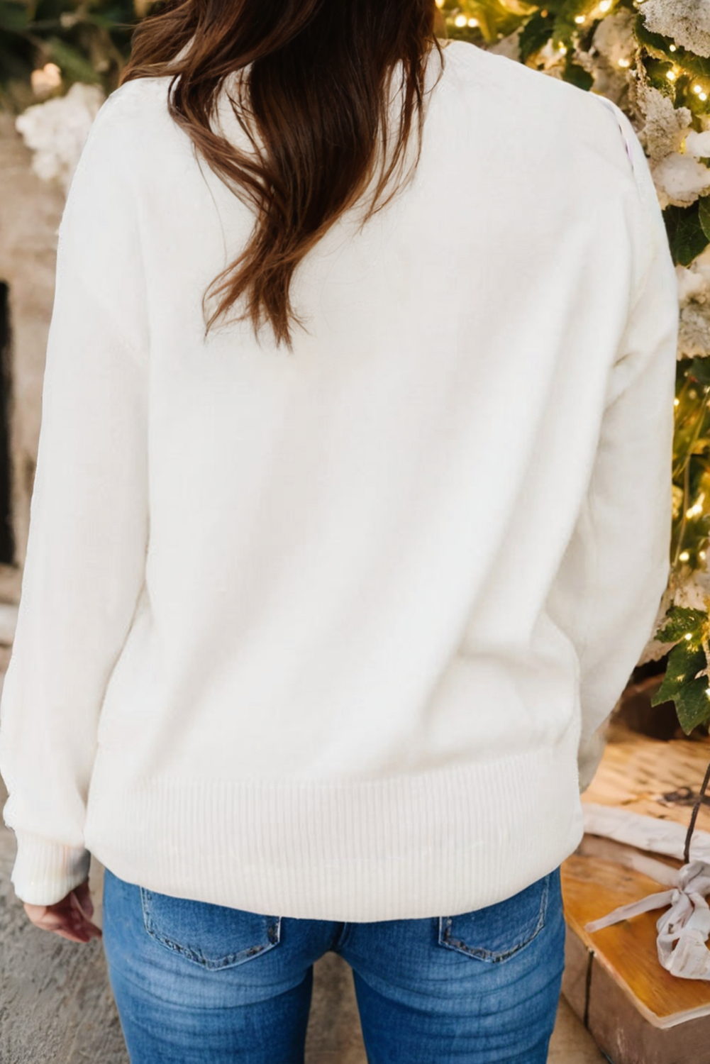 Thankful Ivory Embroidered Sweater