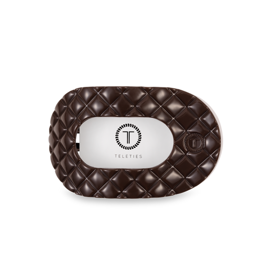 Flat Round Hair Clip | Medium | Truly Taupe Quilted