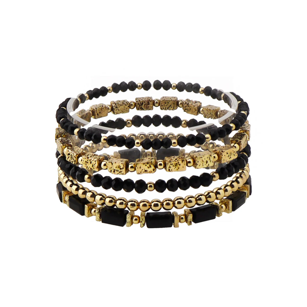Black and Gold Bracelet Set