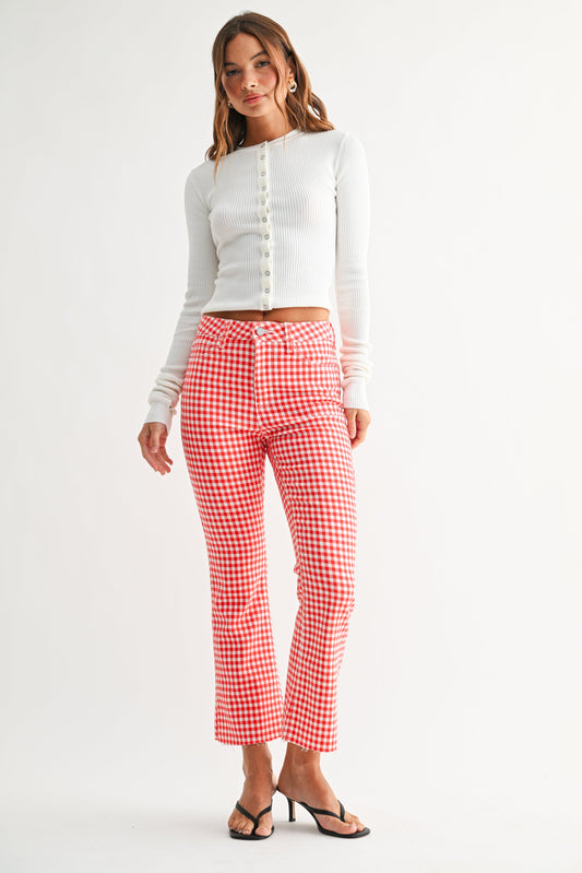 The Cropped Demi Gingham Flare