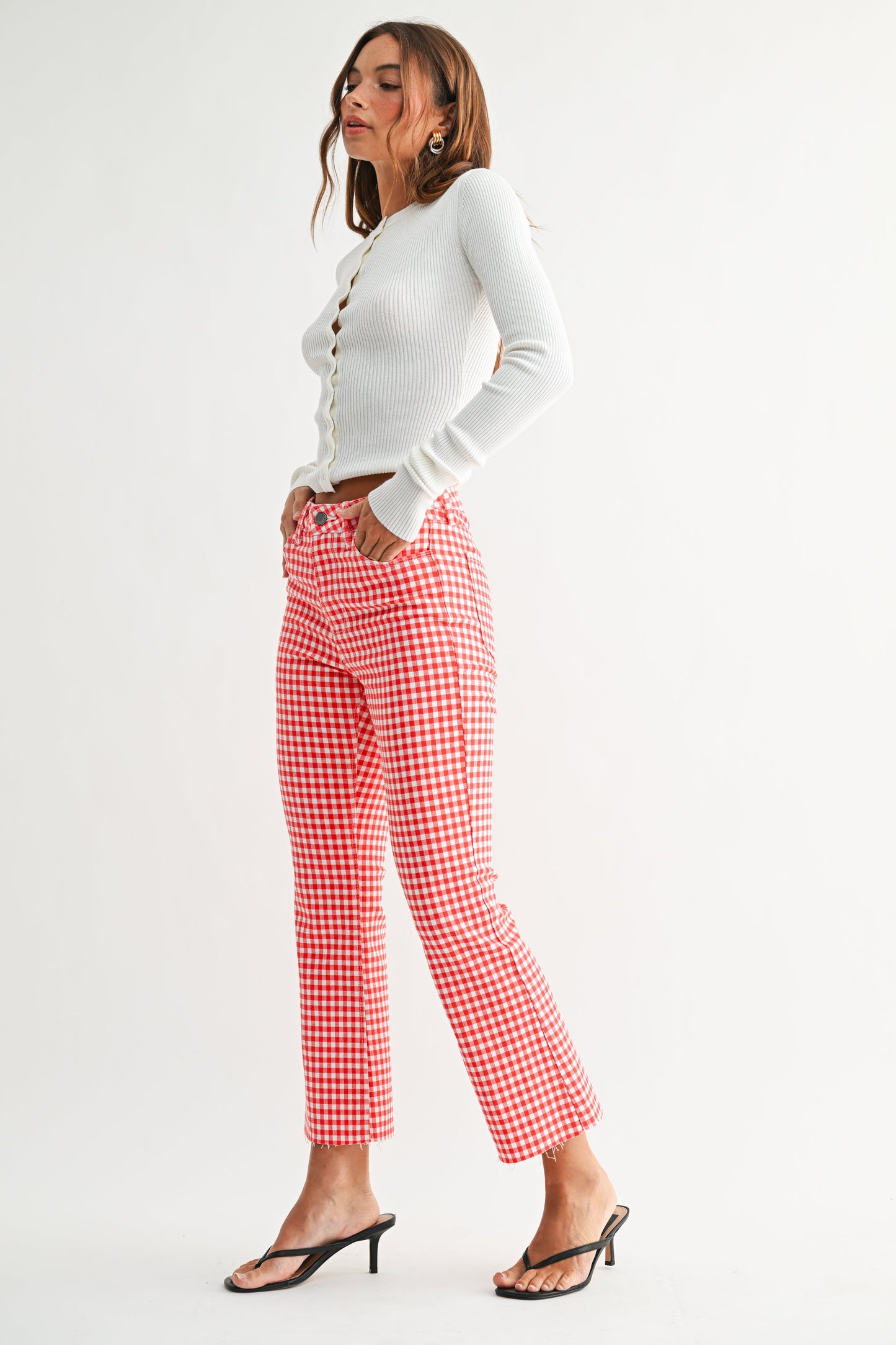 The Cropped Demi Gingham Flare
