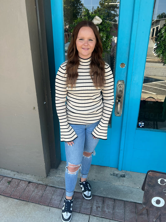 Courtney's Fall Striped Knit Top