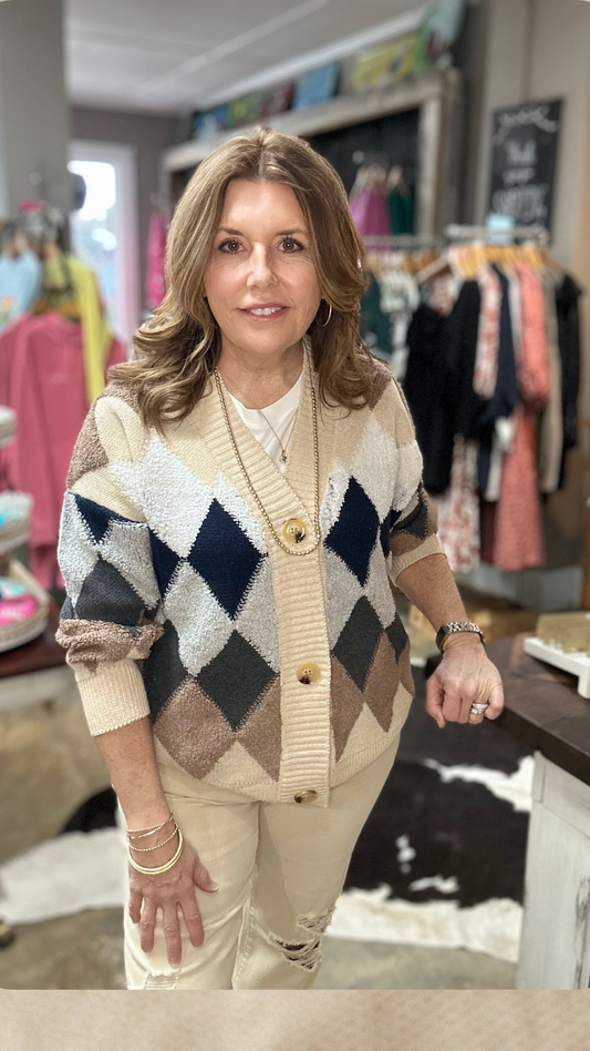 Neutral Diamond Cardi