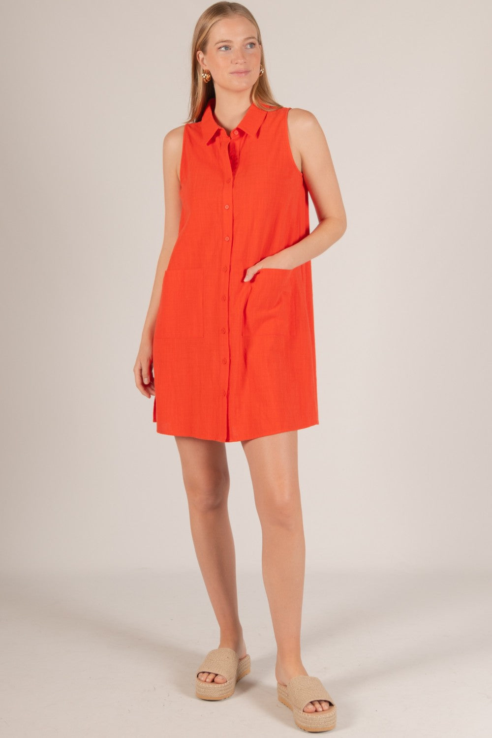 Cara's Coral Shirt Dress