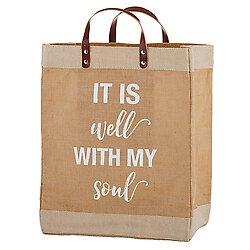 "It is Well" Burlap Totes