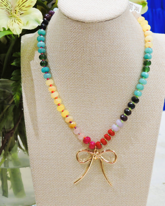 Rainbow of Colors w/ Gold Bow