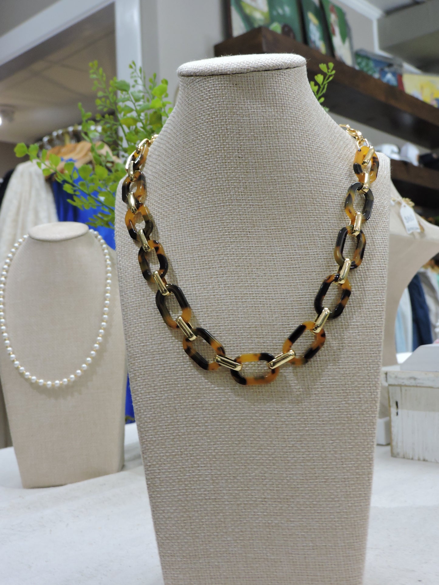 Gold Tortoise Paperclip Chain Necklace