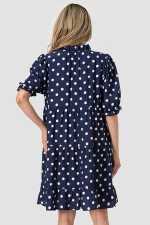 Shelly Navy Dot Dress
