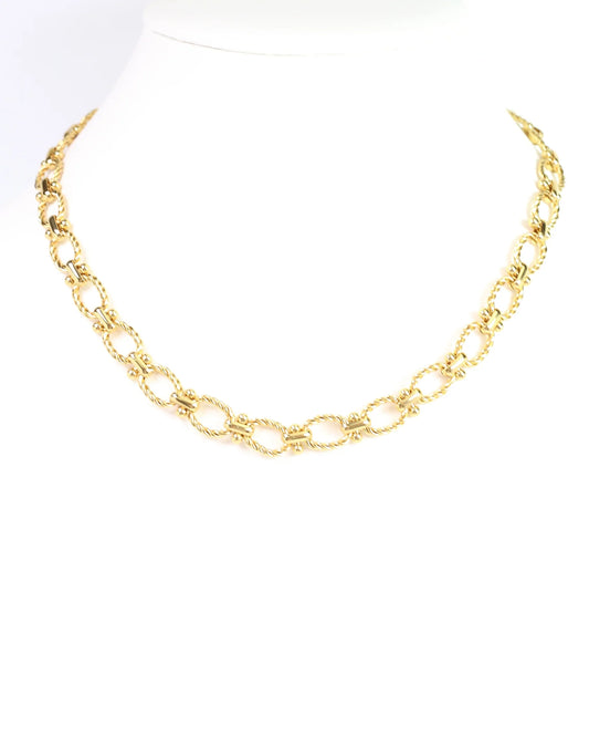 Tulsa Twisted Link Necklace Gold