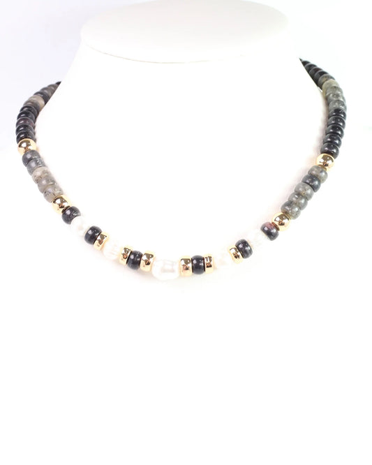 Bowie Bead and Pearl Necklace