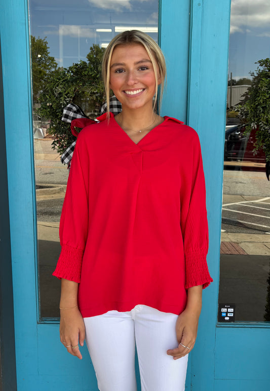 Fiery Red Oversized Top