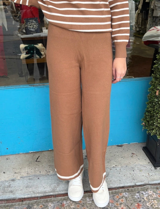 Camel Striped Set-Pants