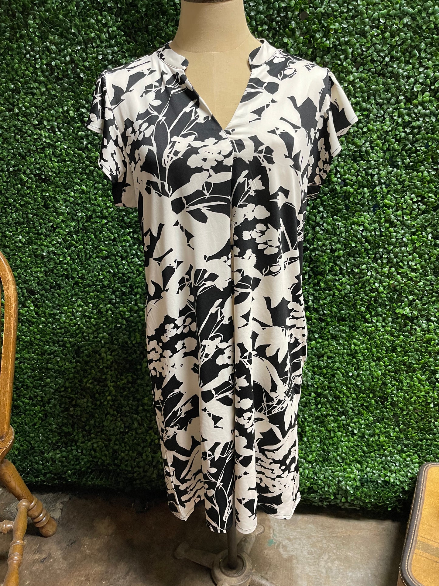 Black Botanical Dress