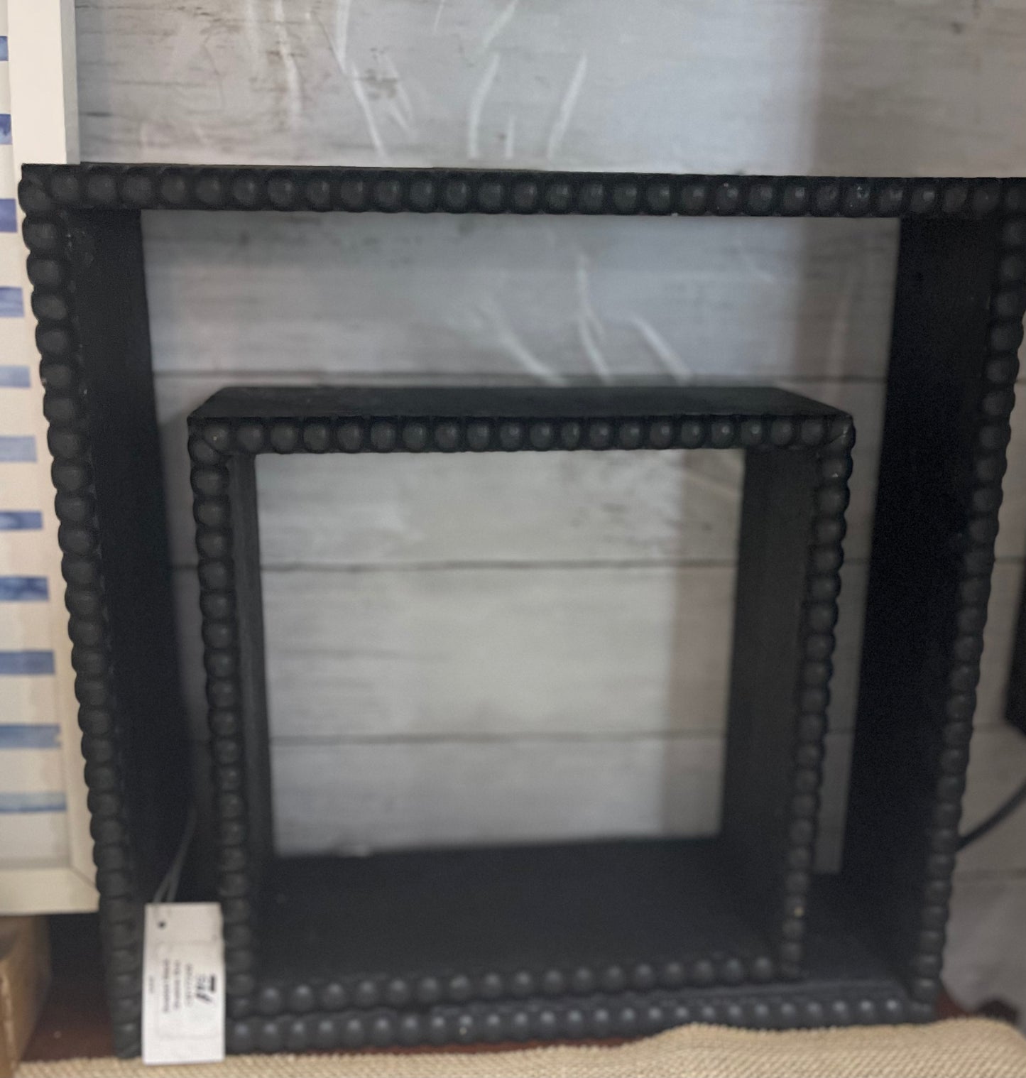 Beaded Black Square Shelf