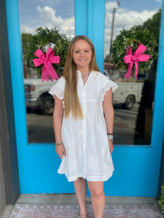 Laural's Eyelet Poplin Dress