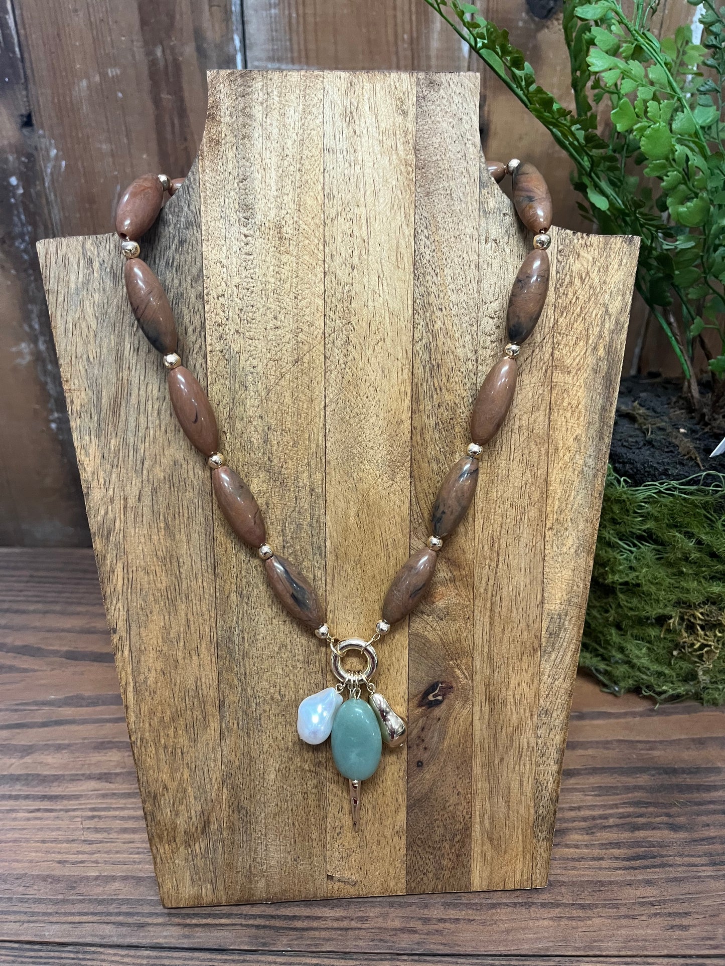 Nan's Natural Stone Charm Necklace