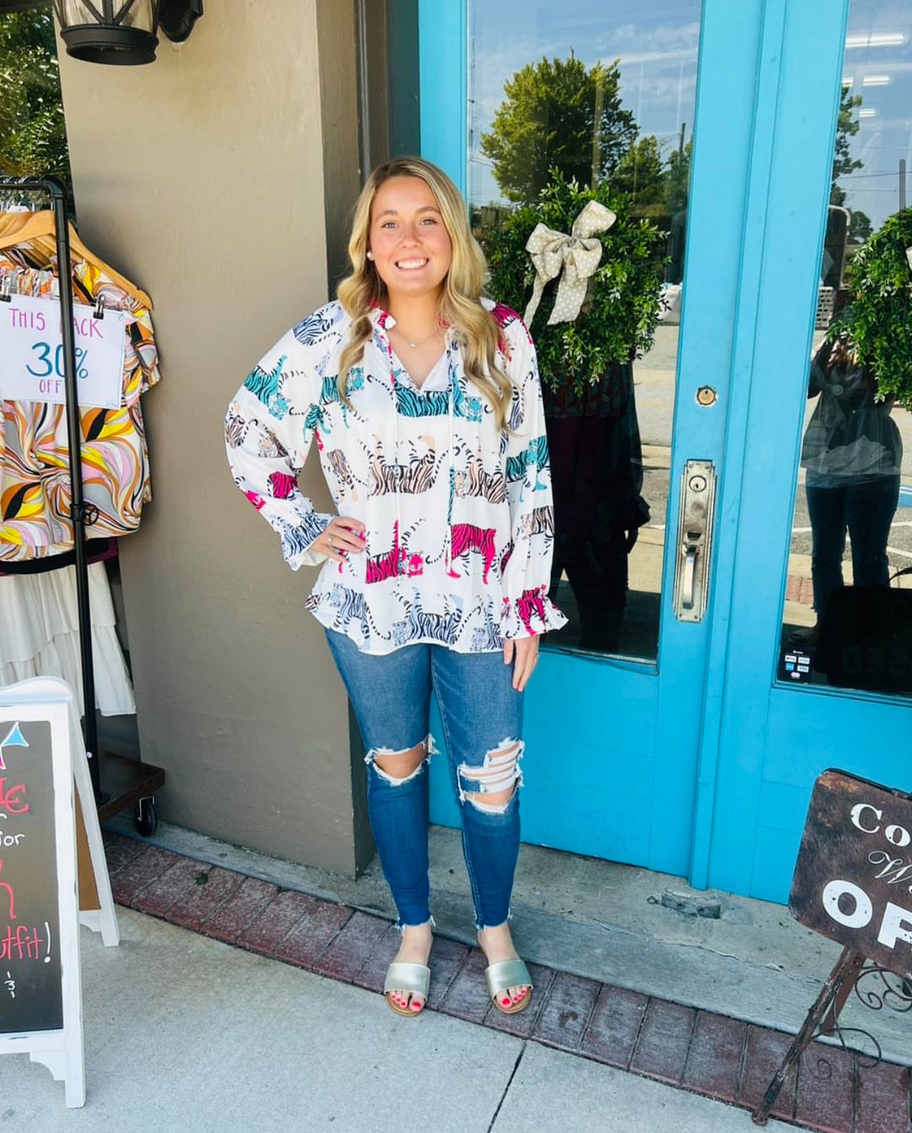 Pop of Color Tiger Blouse