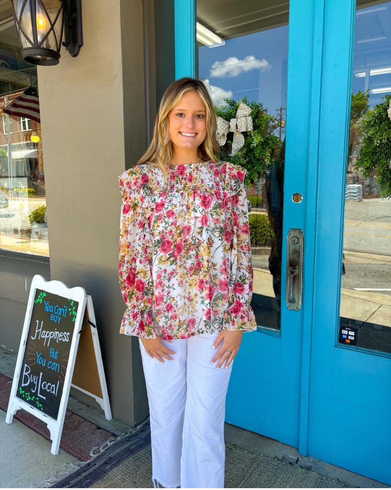 Elizabeth's Ruffle Rose Blouse