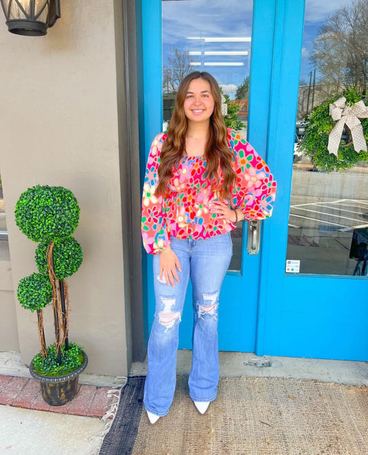 Maranda's Floral Ruffles Blouse