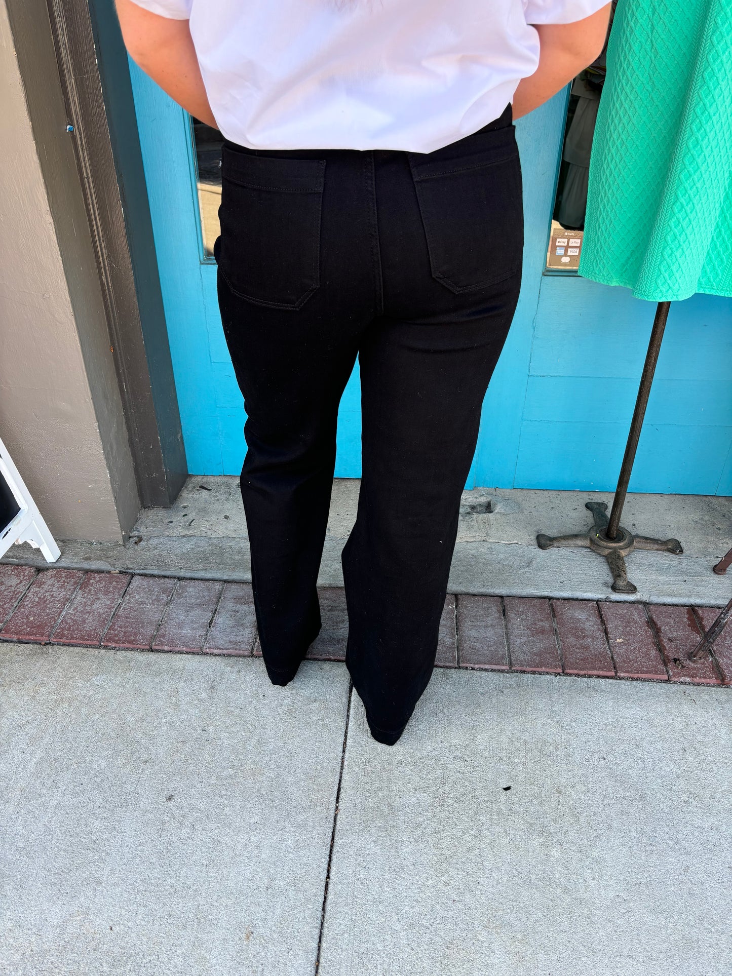 Black Judy Patch Pocket Straight