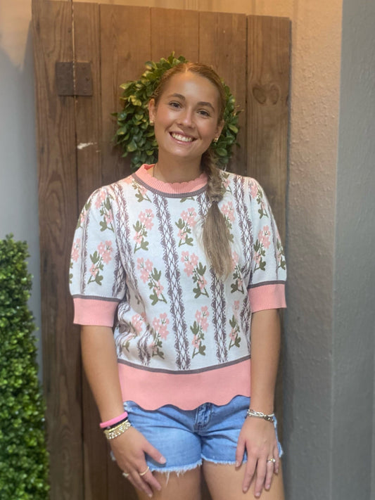 Floral Jacquard Sweater