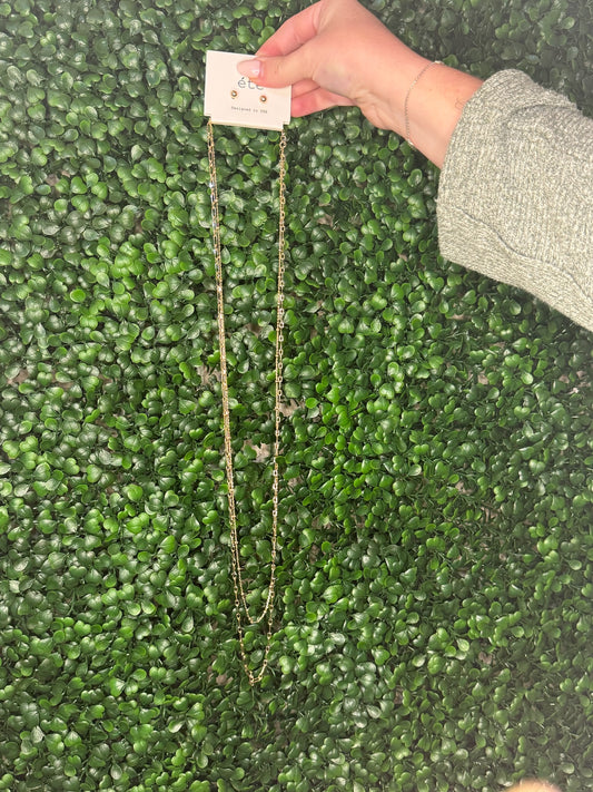 Two layered gold beaded necklace