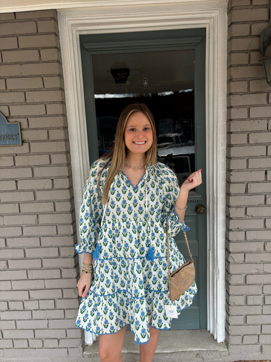 Elle's Blue Floral Dress