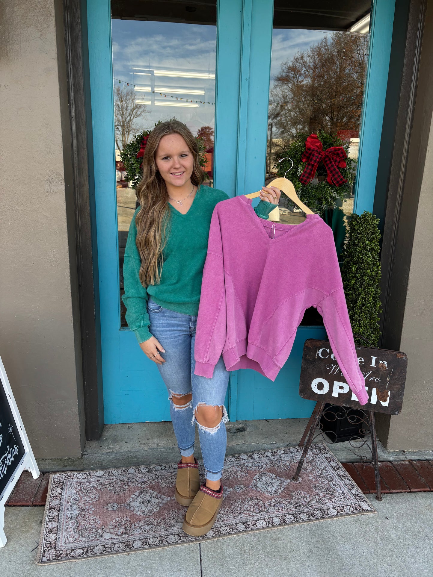 Ansley's V Neck Sweatshirt