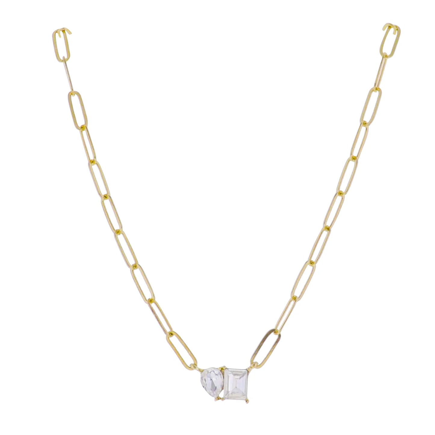 Paperclip + Crystal Necklace