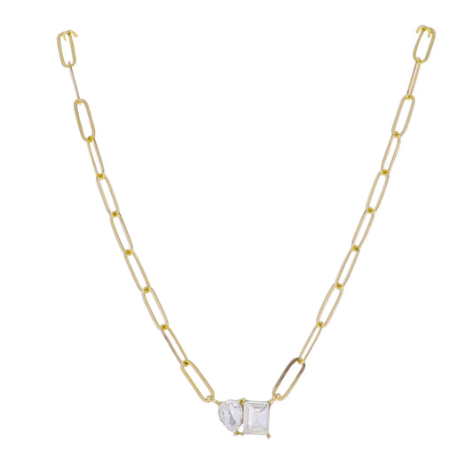 Paperclip + Crystal Necklace
