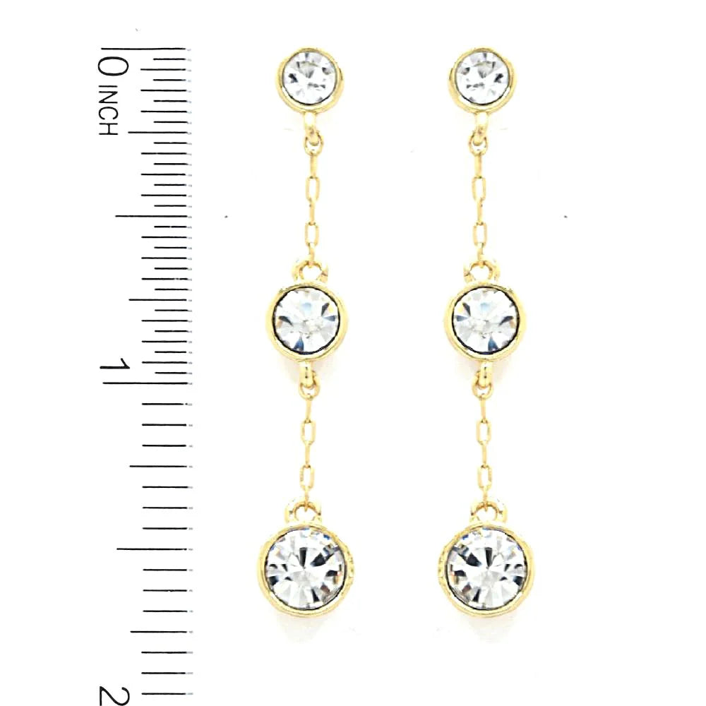 3 Stone Drop Earring