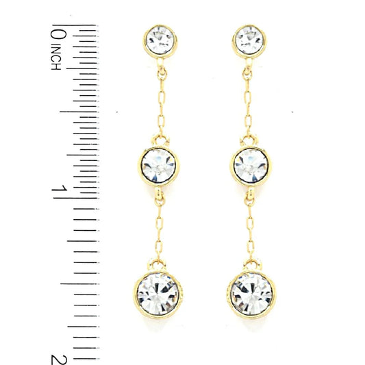 3 Stone Drop Earring