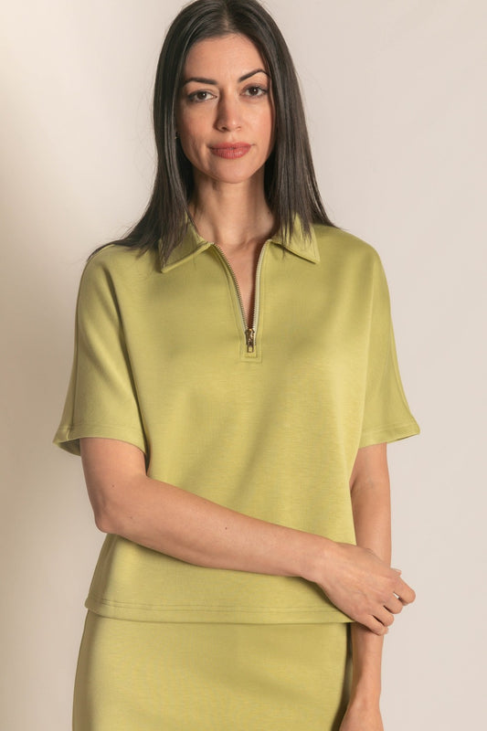 P. CILL Lemon Grass Quarter Zip Top