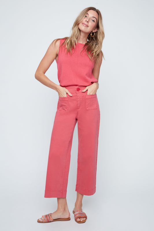 Dot's Cotton Trousers, Soft Coral