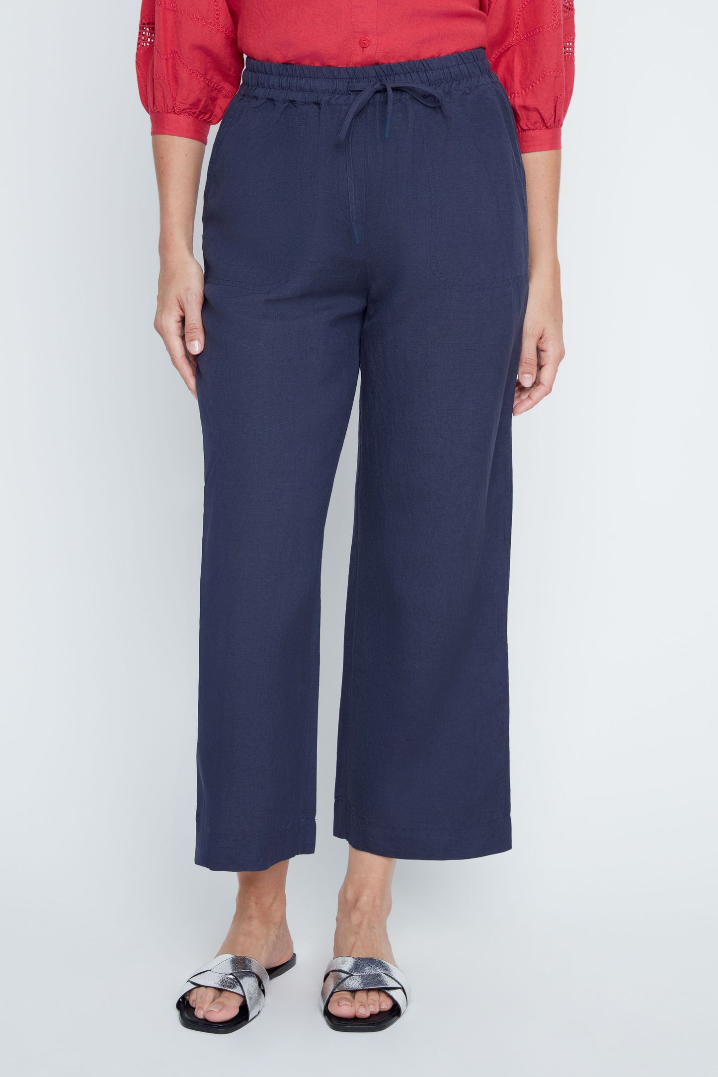 Renuar Sara Linen Pants, Indigo