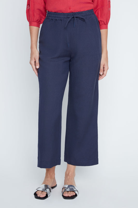 Renuar Sara Linen Pants, Indigo