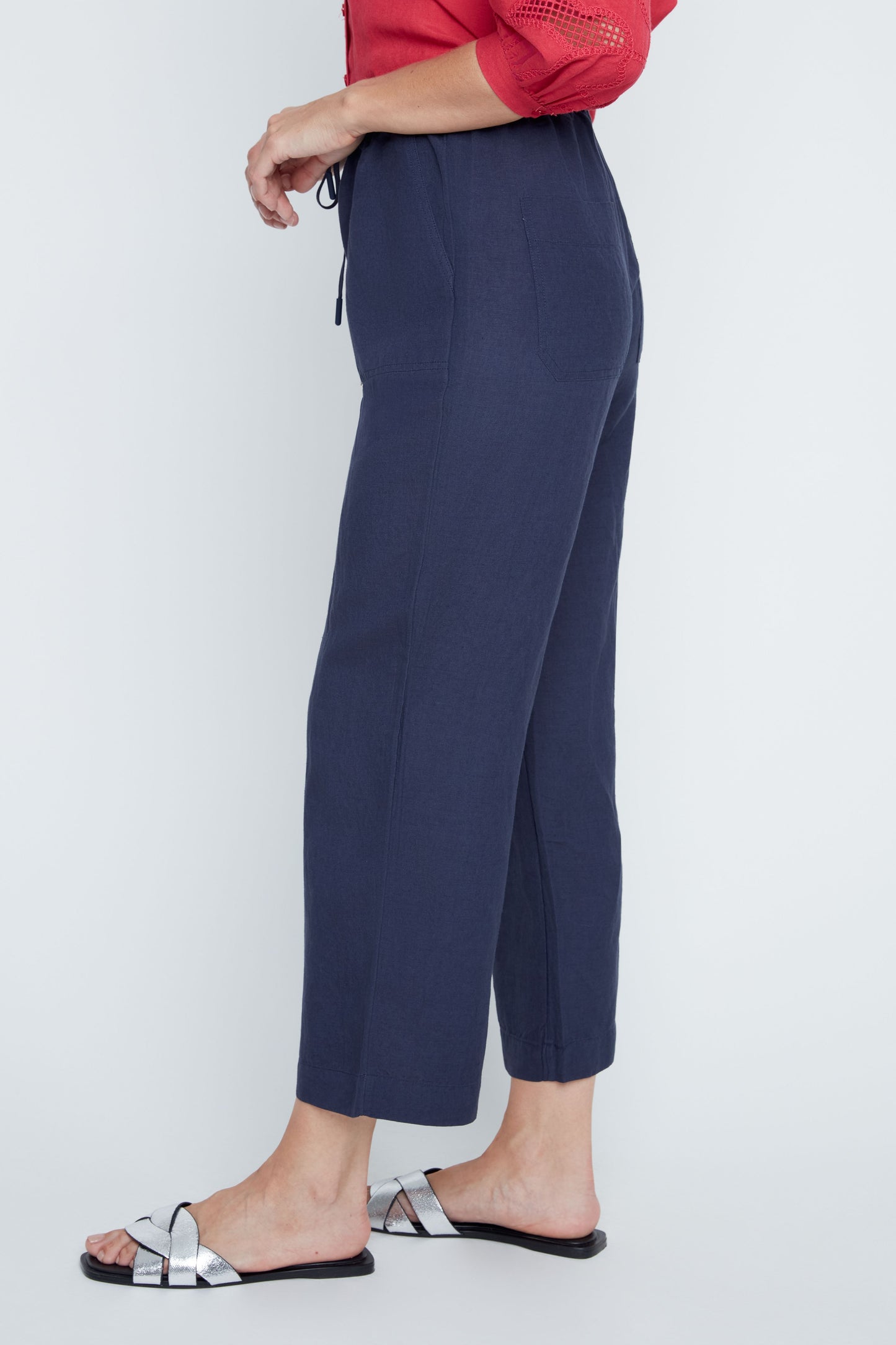 Renuar Sara Linen Pants, Indigo