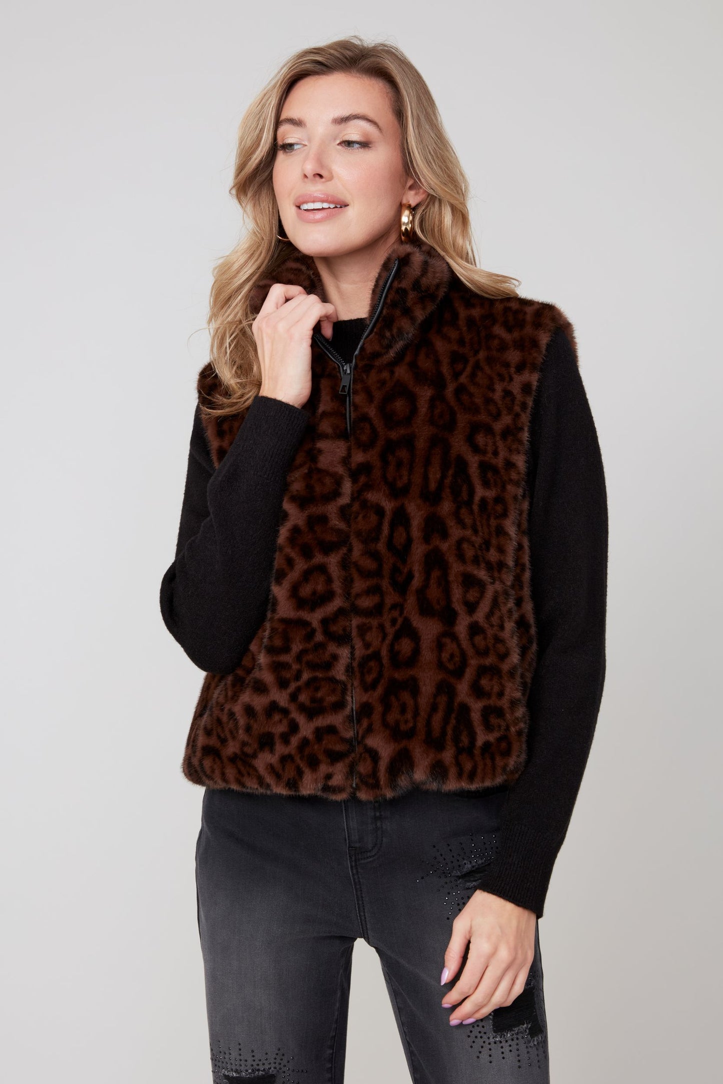 Chestnut Leopard Vest