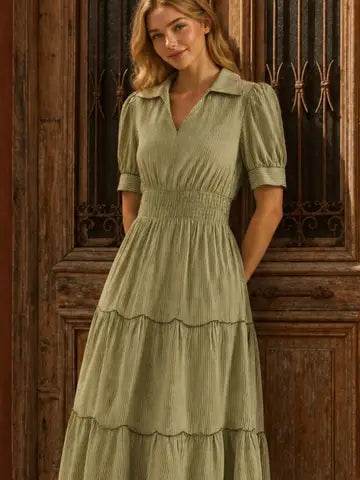 Sage and Stripes Dress