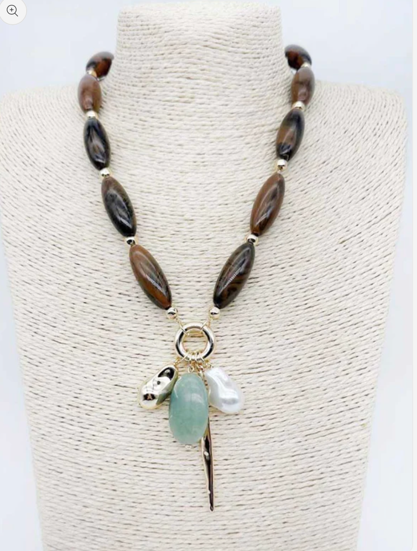 Nan's Natural Stone Charm Necklace
