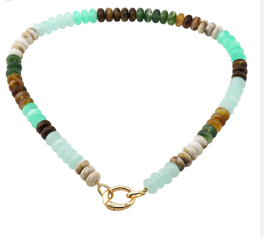 Mint Green Beaded Necklace