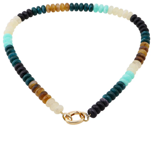 Teal Green Beaded Necklace