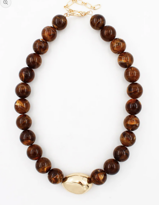 Jasper Brown Beaded Necklace