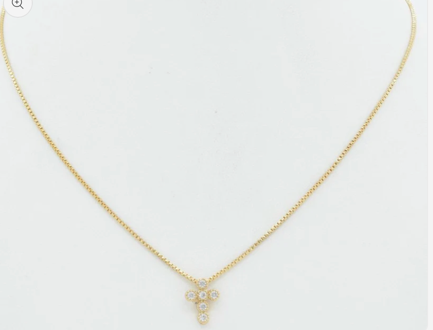 Delicate Rhinestoned Cross Necklace
