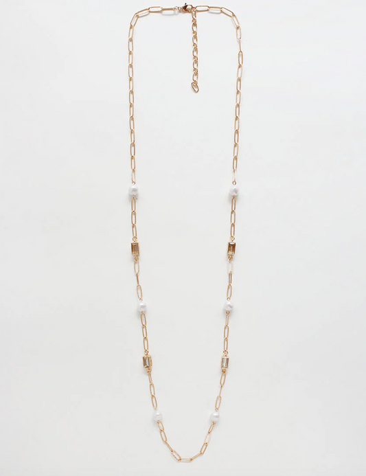 Gold Textured Crystal and Necklace