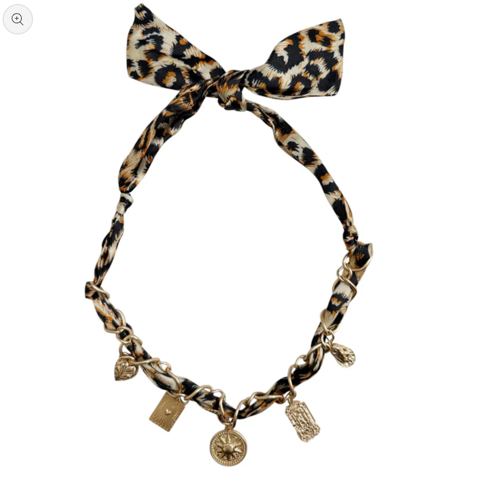 Cheetah Scarf Charm Necklace