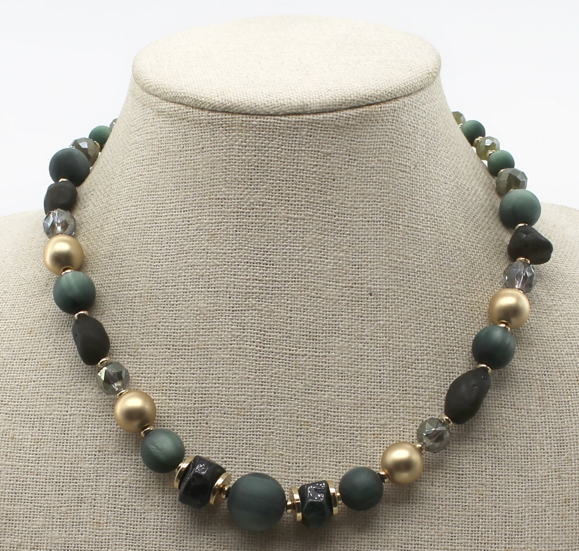 Green Natural Stone Necklace