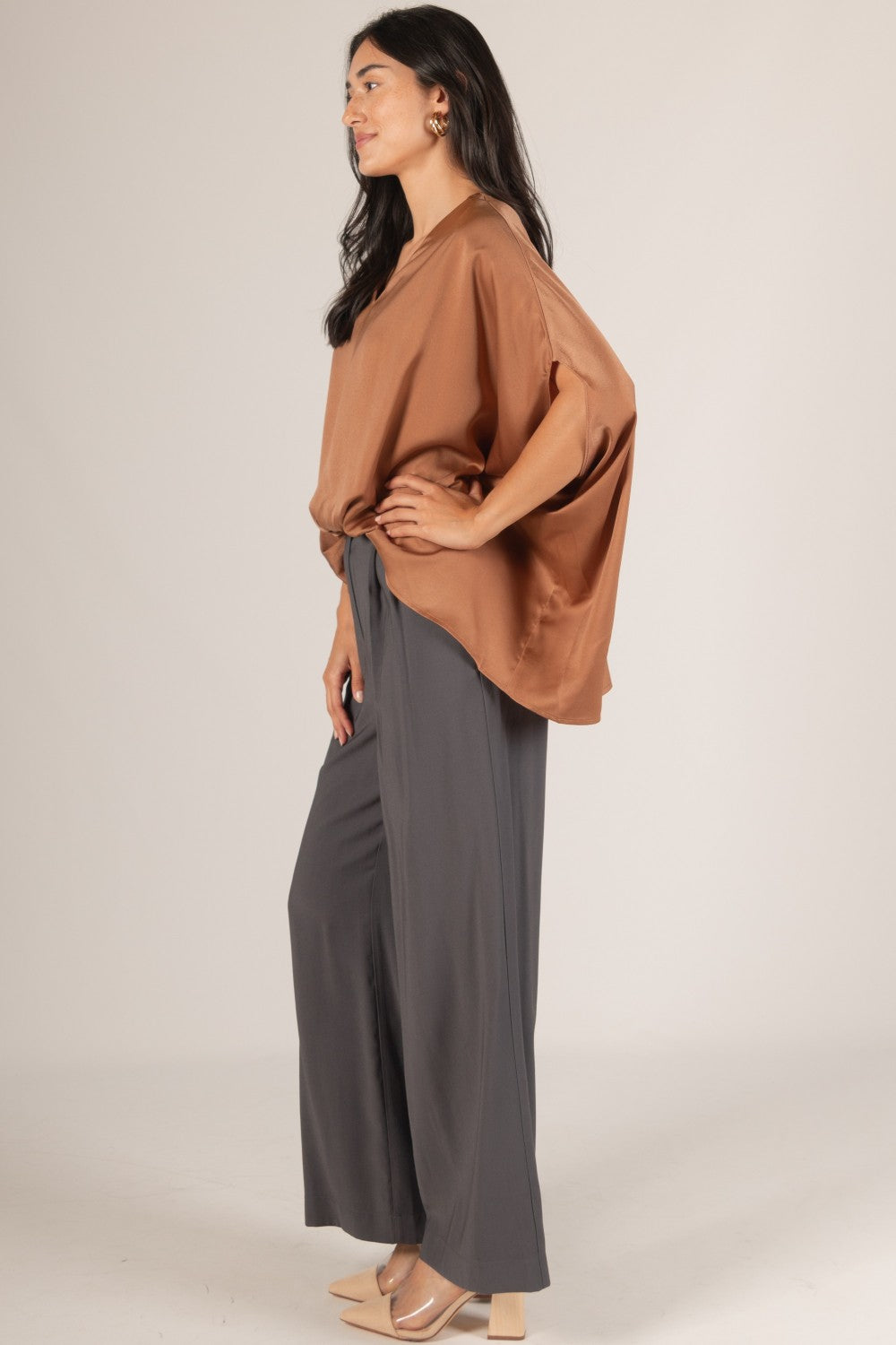 The Copper Tone Satin Top