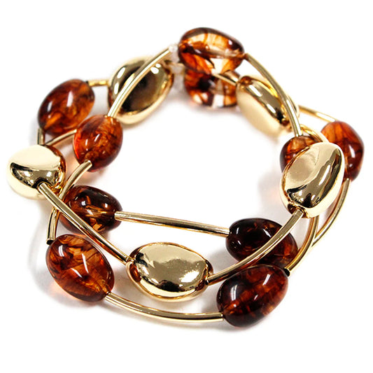 Set of Acrylic and Gold Bracelet