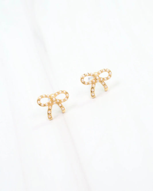 Carolina Pearl Bow Stud